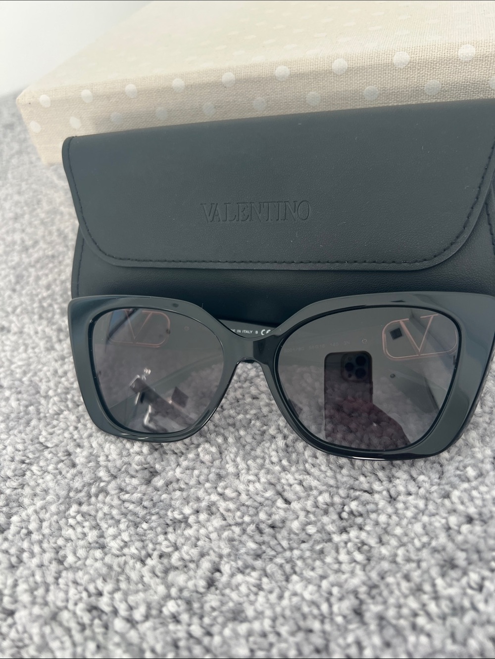 Valentino Black Sunglasses with Logo Detail